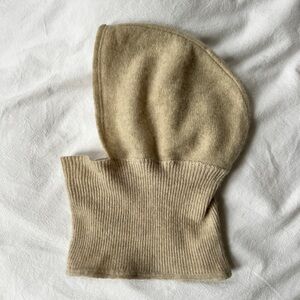 Beige 100% Cashmere Knit Balaclava